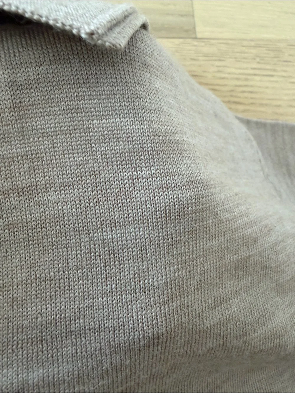 New Reiss Beige merino wool Knit Polo Shirt - Men's Short Sleeve